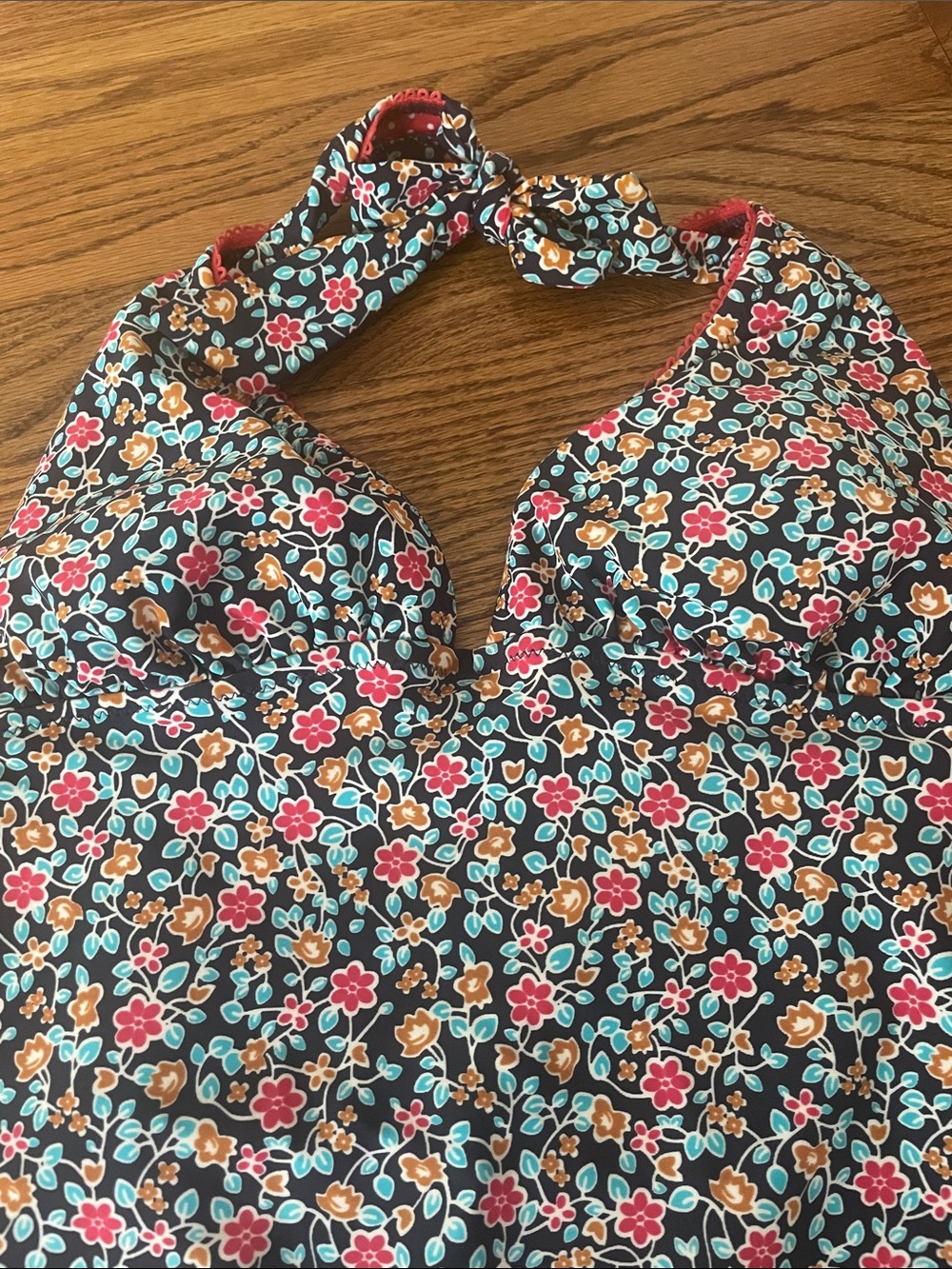 Jessica Simpson Floral One Piece Bathing Suit M Retro Flair - Picture 3 of 5